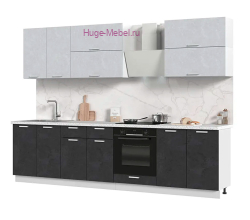 Кухня 3 метра "Бетон" высотой 214 см