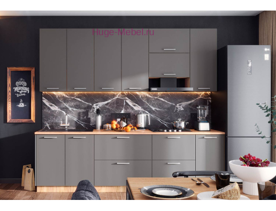 Кухня 2.6 метра с высокими шкафами "Катрин"