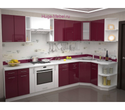 Угловая кухня "Ксения бордо 145х315"