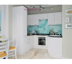 П-образная кухня "Ксения" белая 190х210х190 см