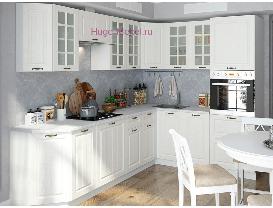 Угловая кухня "Мария 250х200" белая