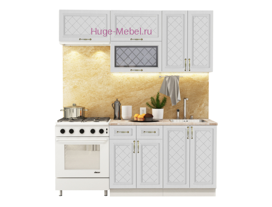 Белая кухня 1.8 метра "Модена"