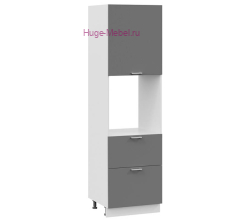 Пенал кухонный с нишей и ящиками 600 Катрин (софт графит)