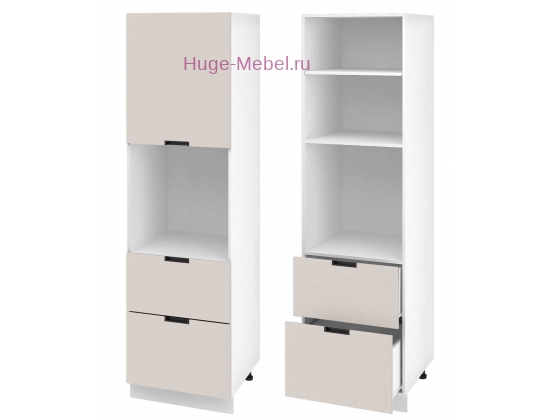 Пенал кухонный с нишей и ящиками 600 Сахара (мокко)