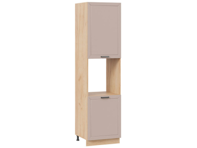 Пенал кухонный высокий с нишей 600 Альфа (латте) корпус крафт