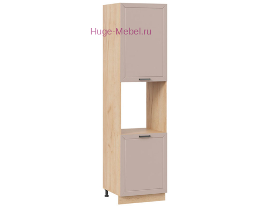 Пенал кухонный высокий с нишей 600 Альфа (латте) корпус крафт