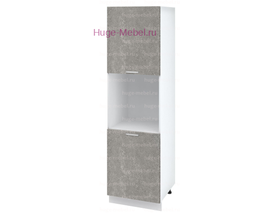 Пенал кухонный напольный с нишей 600 Бетон (бетон серый)