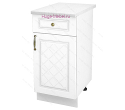 Нижний кухонный шкаф с ящиком  400 Модена (дуб белый)