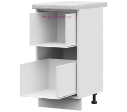 Корпус кухонного шкафа нижнего с 2 ящиками 400 ПВ (белый)