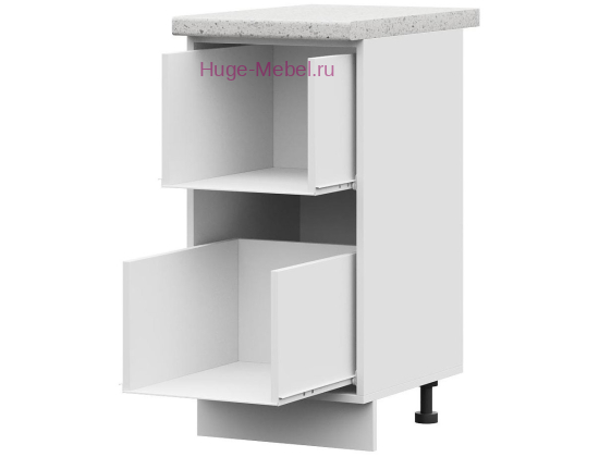 Корпус кухонного шкафа нижнего с 2 ящиками 400 ПВ (белый)