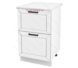 Нижний шкаф кухонный с двумя ящиками 500 Альфа (белый)