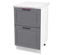 Нижний шкаф кухонный с двумя ящиками 500 Альфа (вулкан)