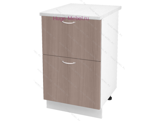 Нижний шкаф кухонный с двумя ящиками 500 Дина (шимо темный)