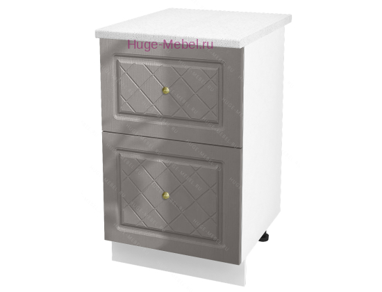 Нижний шкаф кухонный с двумя ящиками 500 Модена (дуб серый)