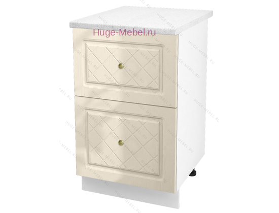 Нижний шкаф кухонный с двумя ящиками 500 Модена (дуб ваниль)