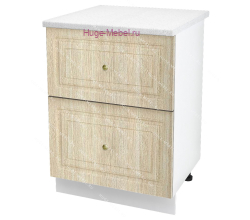 Нижний шкаф кухонный с двумя ящиками 600 Юлия (дуб сонома)