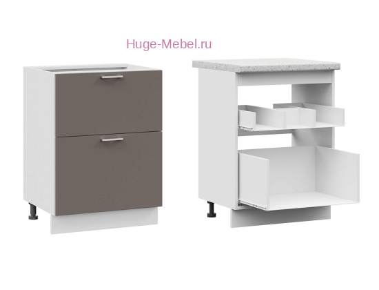 Кухонный шкаф под мойку 600 с двумя ящиками Катрин (муссон)