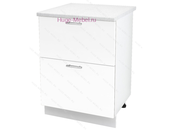 Кухонный шкаф под мойку 600 с двумя ящиками Ксения (белый)