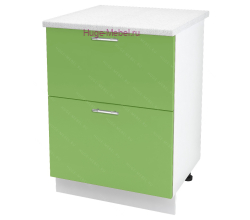 Нижний шкаф кухонный с двумя ящиками 600 Ксения (олива)