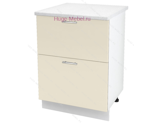 Кухонный шкаф под мойку 600 с двумя ящиками Ксения (ваниль)