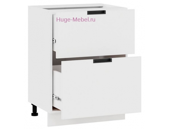 Нижний шкаф кухонный с двумя ящиками 600 Сахара (белый)