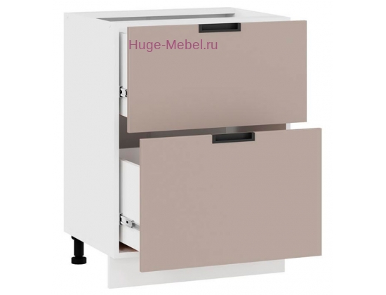 Нижний шкаф кухонный с двумя ящиками 600 Сахара (латте)