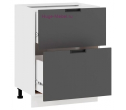 Нижний шкаф кухонный с двумя ящиками 600 Сахара (вулкан)