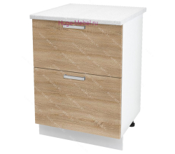 Нижний шкаф кухонный с двумя ящиками 600 Бетон (дуб сонома)