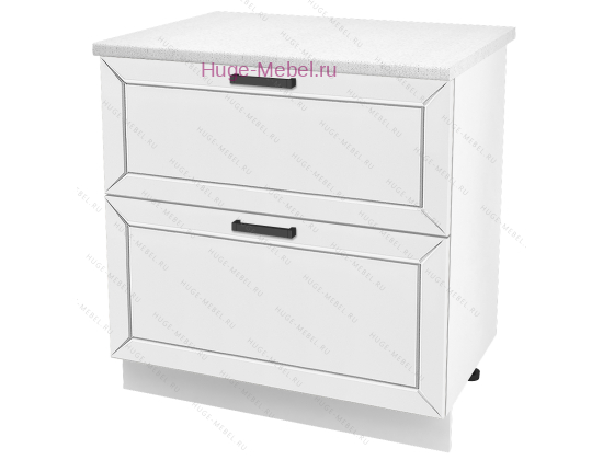 Нижний шкаф кухонный с двумя ящиками 800 Альфа (белый)