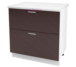 Нижний шкаф кухонный с двумя ящиками 800 Ксения (шоколад)