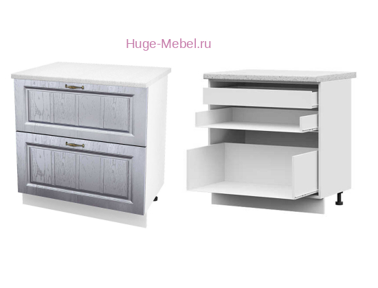 Кухонный шкаф нижний с внутренним ящиком 800 Мария (сталь)