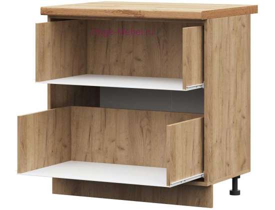 Корпус кухонного шкафа нижнего с 2 ящиками 800 ПВ (дуб крафт)