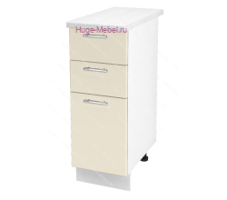 Кухонный шкаф нижний с тремя ящиками 300 Ксения (ваниль)
