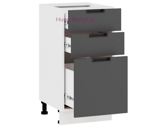 Кухонный шкаф нижний с тремя ящиками 400 Сахара (вулкан)