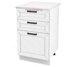 Кухонный шкаф нижний с тремя ящиками 500 Альфа (белый)
