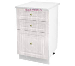 Кухонный шкаф нижний с тремя ящиками 500 Юлия (сандал белый)