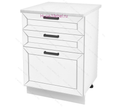 Кухонный шкаф нижний с тремя ящиками 600 Альфа (белый)