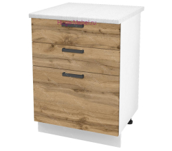 Кухонный шкаф нижний с тремя ящиками 600 Пасаденна (дуб вотан)