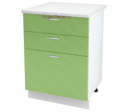 Кухонный шкаф нижний с тремя ящиками 600 Ксения (олива)