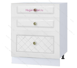 Кухонный шкаф нижний с тремя ящиками 600 Модена (дуб белый)