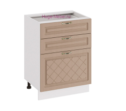 Кухонный шкаф нижний с тремя ящиками 600 Модена (дуб кофе)