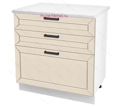 Кухонный шкаф нижний с тремя ящиками 800 Альфа (брюле)