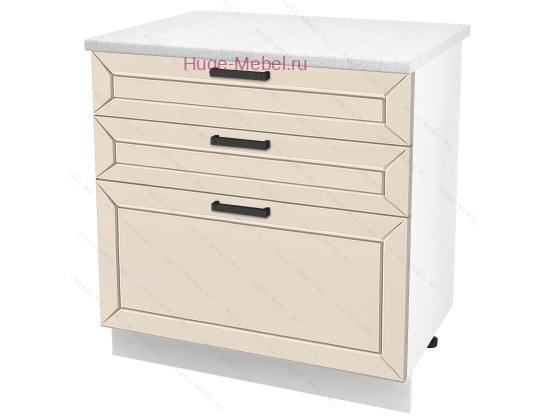 Кухонный шкаф нижний с тремя ящиками 800 Альфа (брюле)