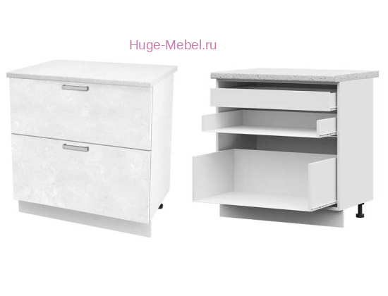 Кухонный шкаф нижний с внутренним ящиком 800 Бетон (бетон белый)