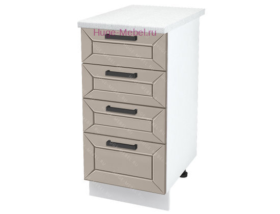 Нижний кухонный шкаф 4 ящика 400 Альфа (латте)