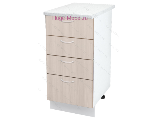 Нижний кухонный шкаф 4 ящика 400 Дина (шимо светлый)