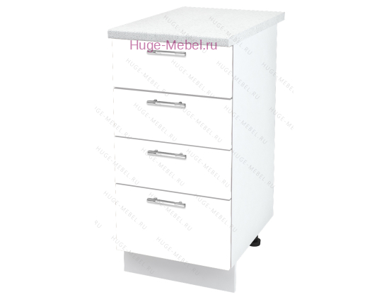 Нижний кухонный шкаф 4 ящика 400 Ксения (белый)