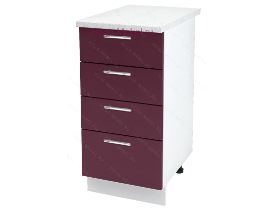 Нижний кухонный шкаф 4 ящика 400 Ксения (бордо)