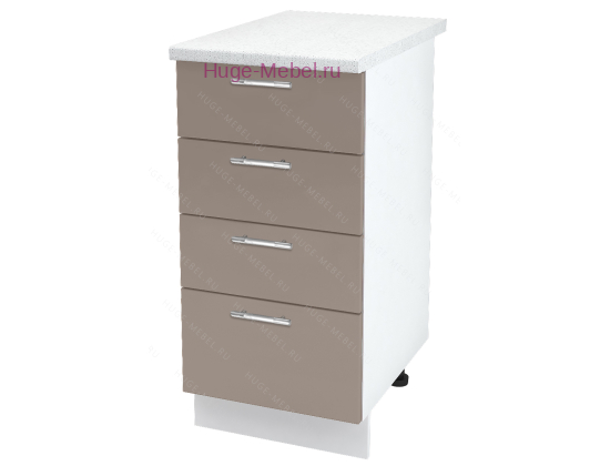 Нижний кухонный шкаф 4 ящика 400 Ксения (кофе с молоком)