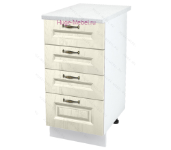 Нижний кухонный шкаф 4 ящика 400 Мария (крем)